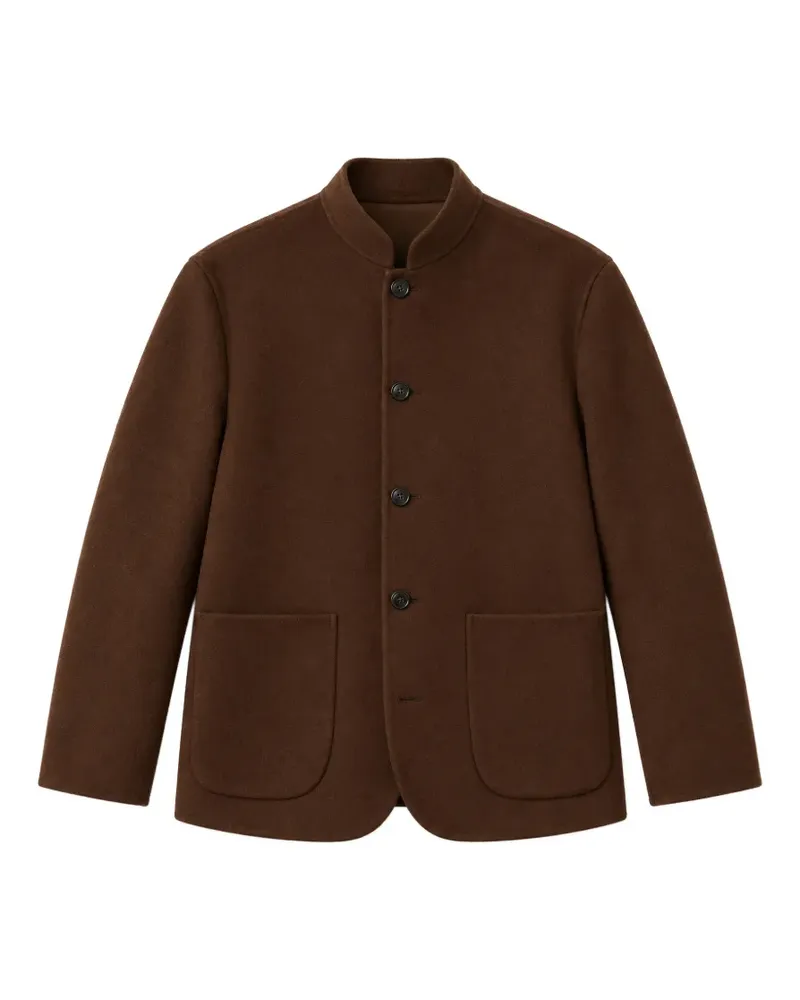 Officine Generale Simão Wolljacke mit Mandarinkragen - Braun Braun