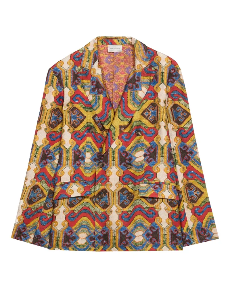 Pierre-Louis Mascia Doppelreihige Fancy Blazer mit Muster - Nude Nude