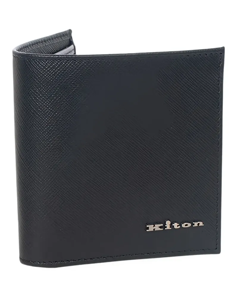 Kiton Portemonnaie mit Logo-Schild - Schwarz Schwarz