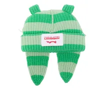 Gestreifte Chunky Rabbit Beanie - Grün