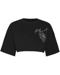 Philipp Plein Roses Cropped-Top Schwarz