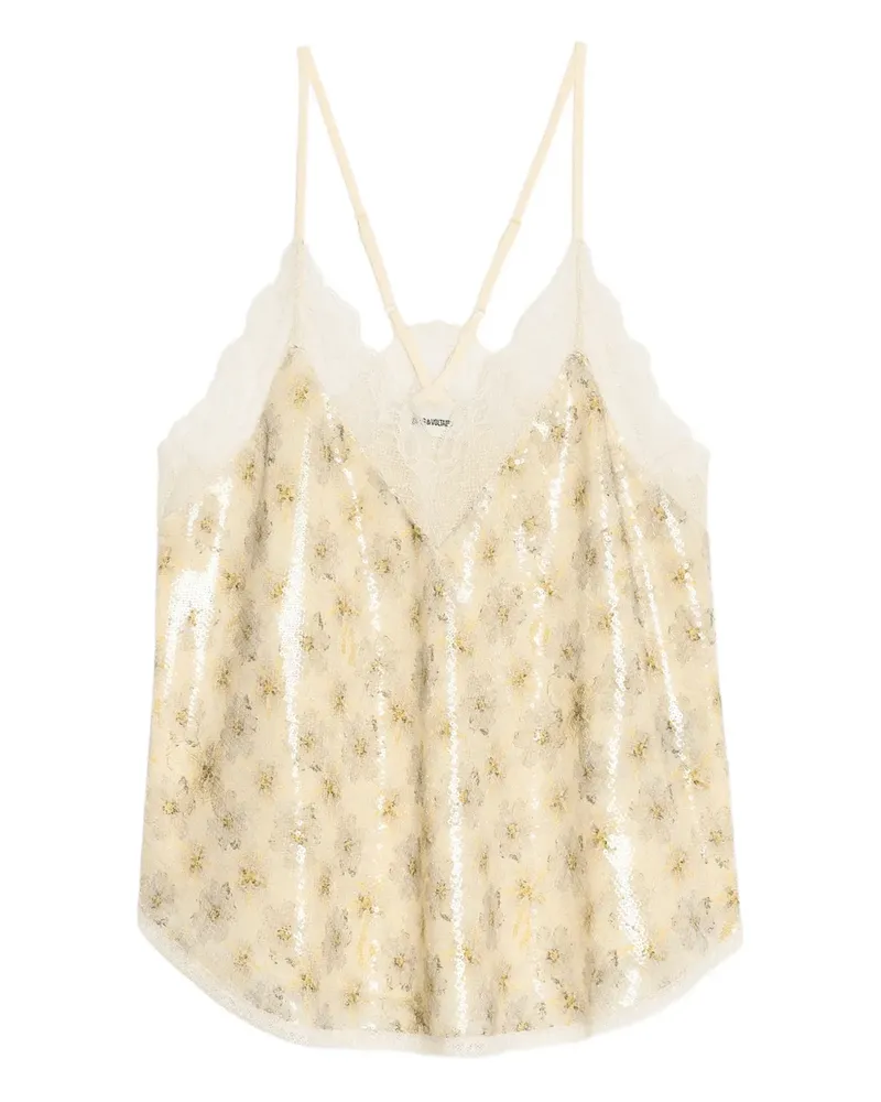 Zadig & Voltaire Christy Oberteil mit Pailletten - Nude Nude