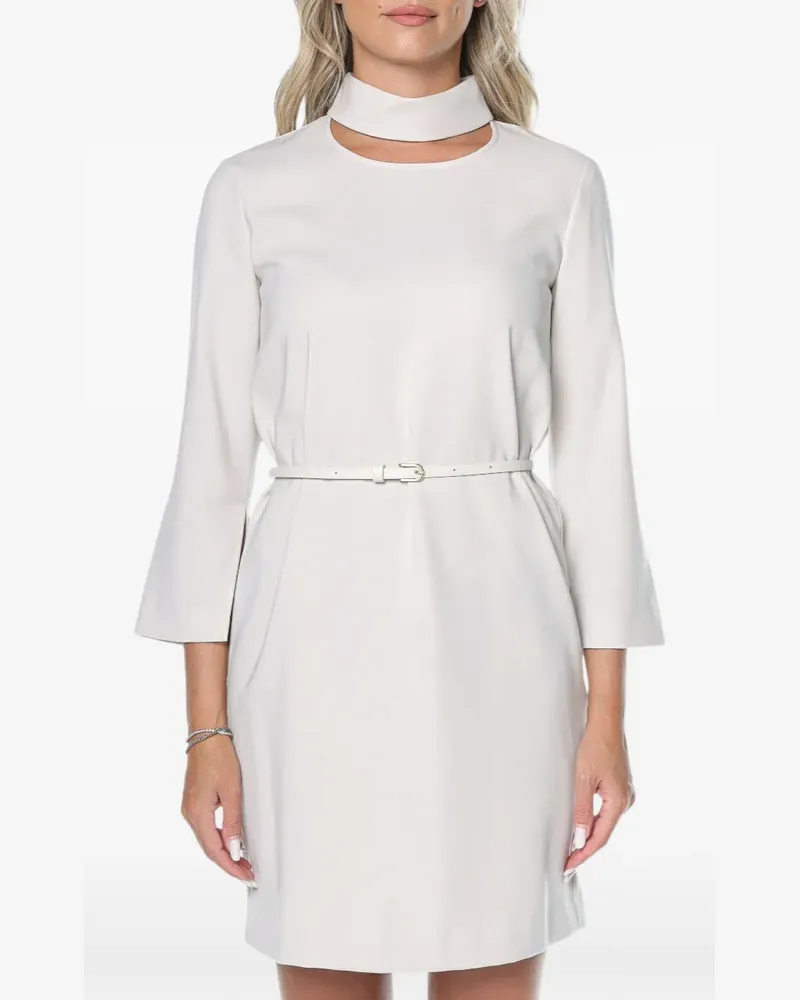 Armani Exchange belted three-quarter sleeve mini dress - Weiß Weiß