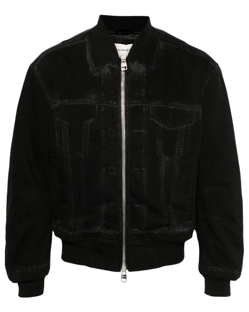 Alexander McQueen Bomberjacke im Jeans-Look - Schwarz Schwarz