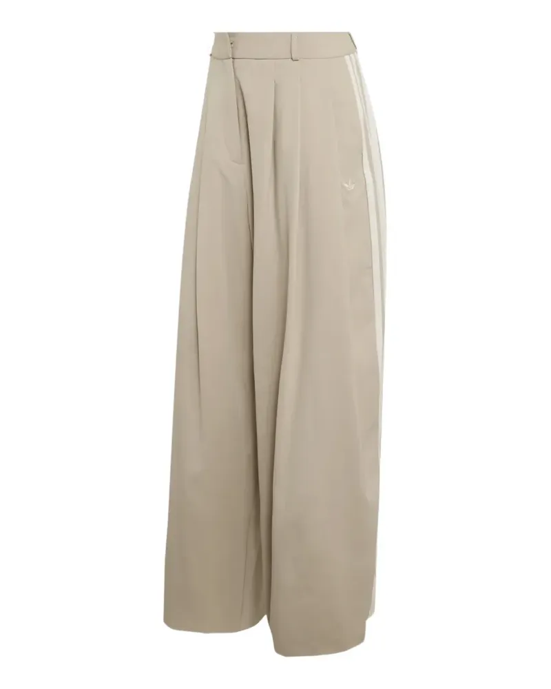 adidas pleated side-stripe trousers - Nude Nude