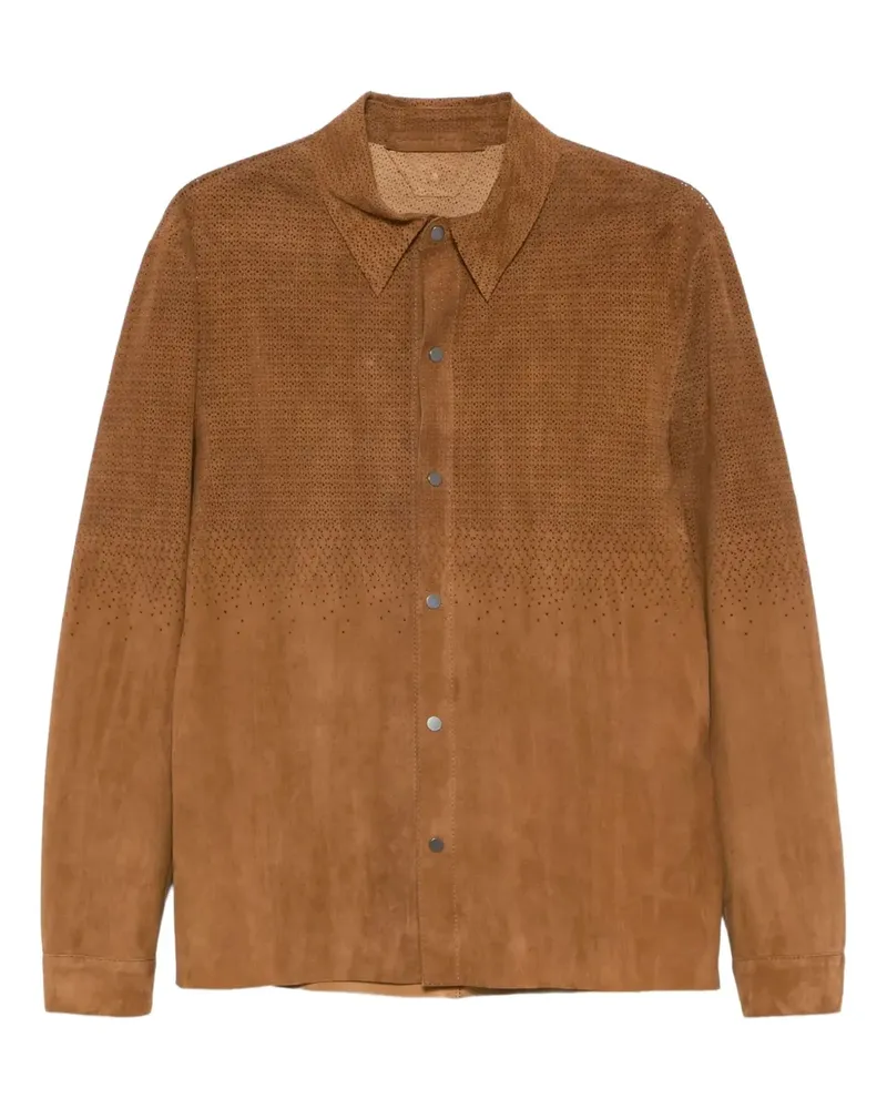Salvatore Santoro Perforierte Hemdjacke - Braun Braun