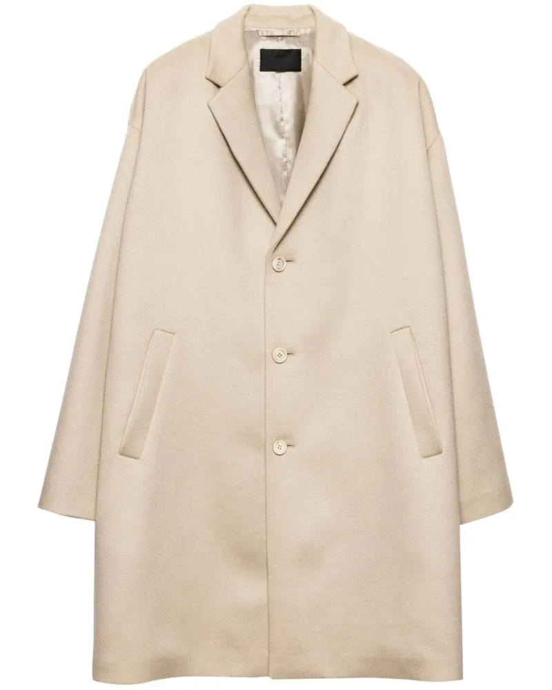 Prada Klassischer Wollmantel - Nude Nude