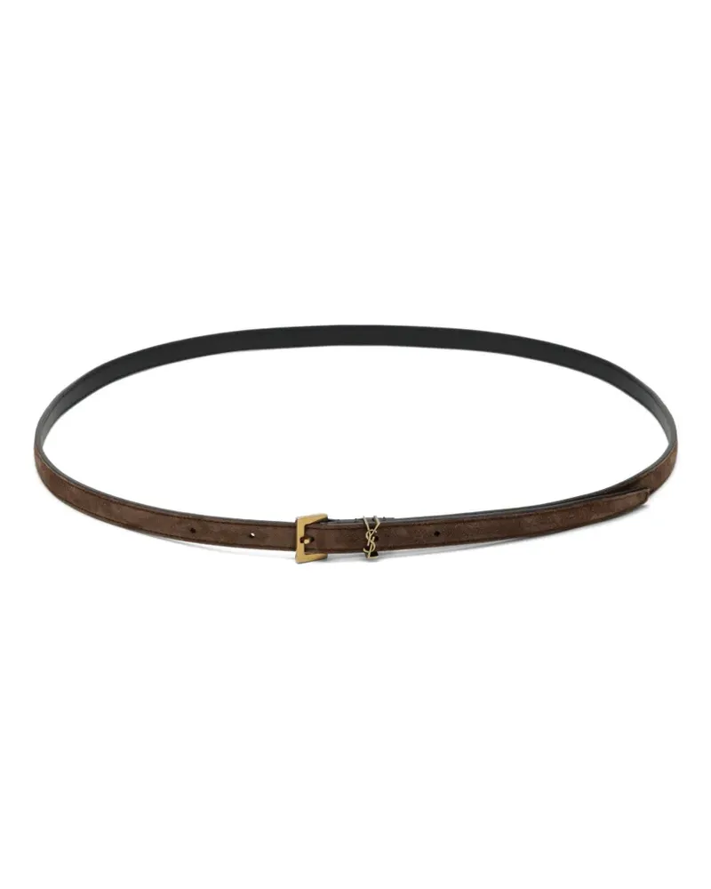 Saint Laurent Cassandre Gürtel aus Wildleder - Braun Braun