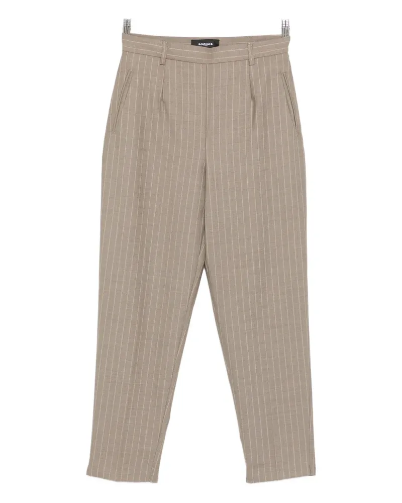 Rochas pinstriped pleated trousers - Nude Nude