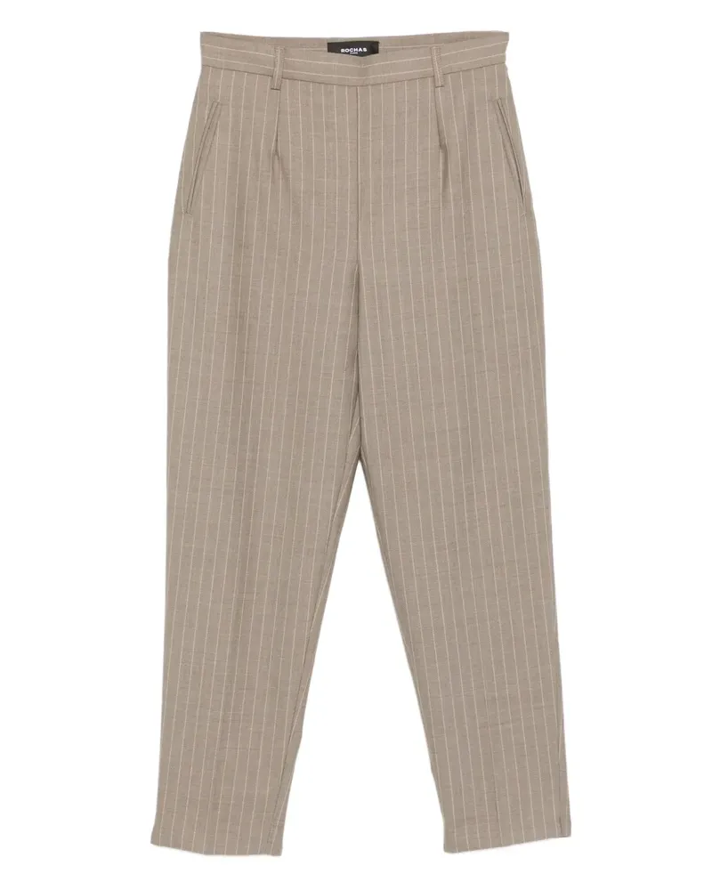 Rochas Bundfaltenhose mit Nadelstreifen - Nude Nude