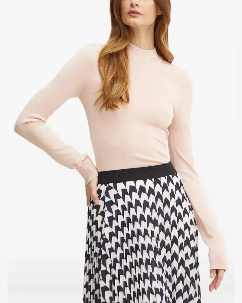 Karl Lagerfeld logo mock-neck knitwear - Rosa Rosa