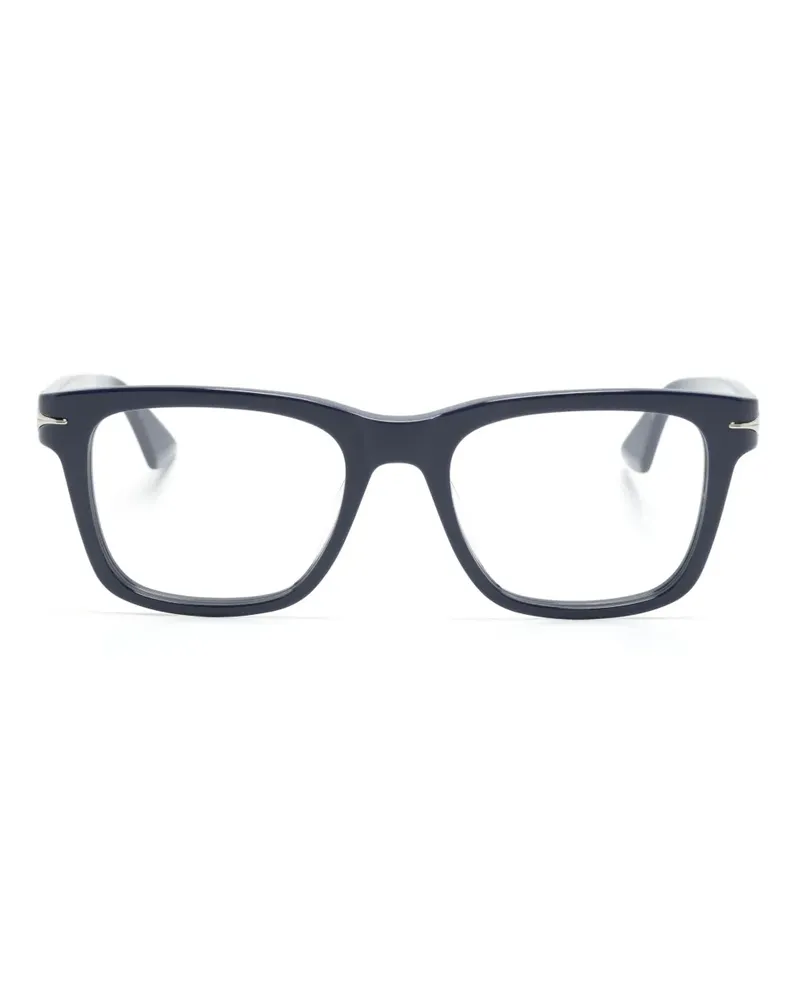 Montblanc Eckige Brille mit Logo-Schild - Blau Blau