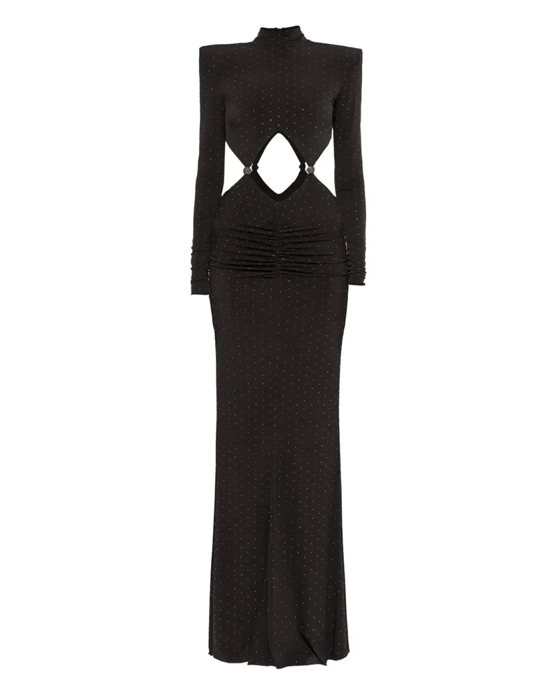 NISSA rhinestone-embellished cut-out maxi dress - Schwarz Schwarz