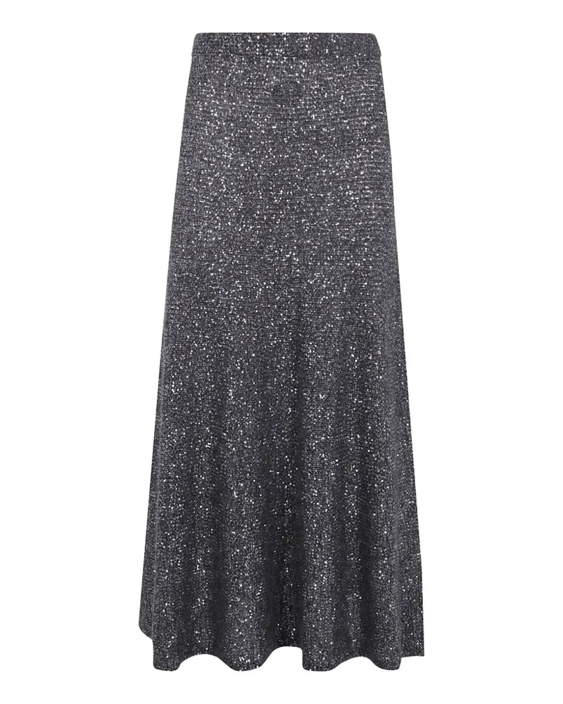 D.EXTERIOR Strickrock mit Pailletten - Grau Grau