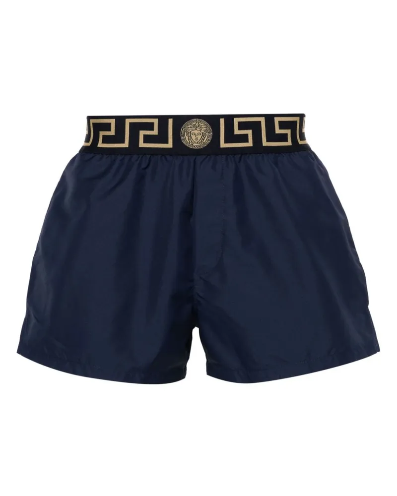 Versace Badeshorts mit Greca-Bund - Blau Blau