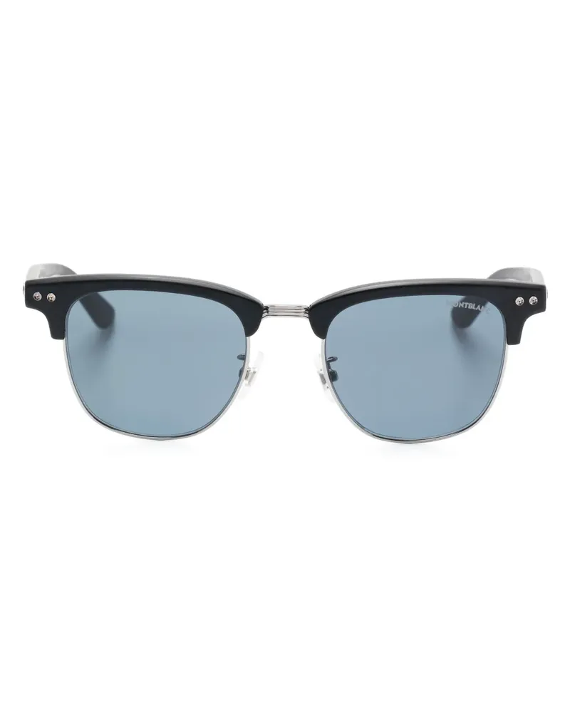 Montblanc Sonnenbrille mit eckigem Gestell - Schwarz Schwarz