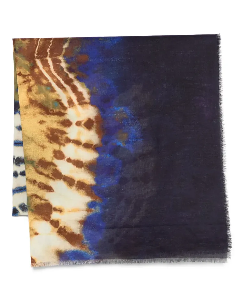 ALEMAIS Batik-Pareo mit Quasten - Blau Blau