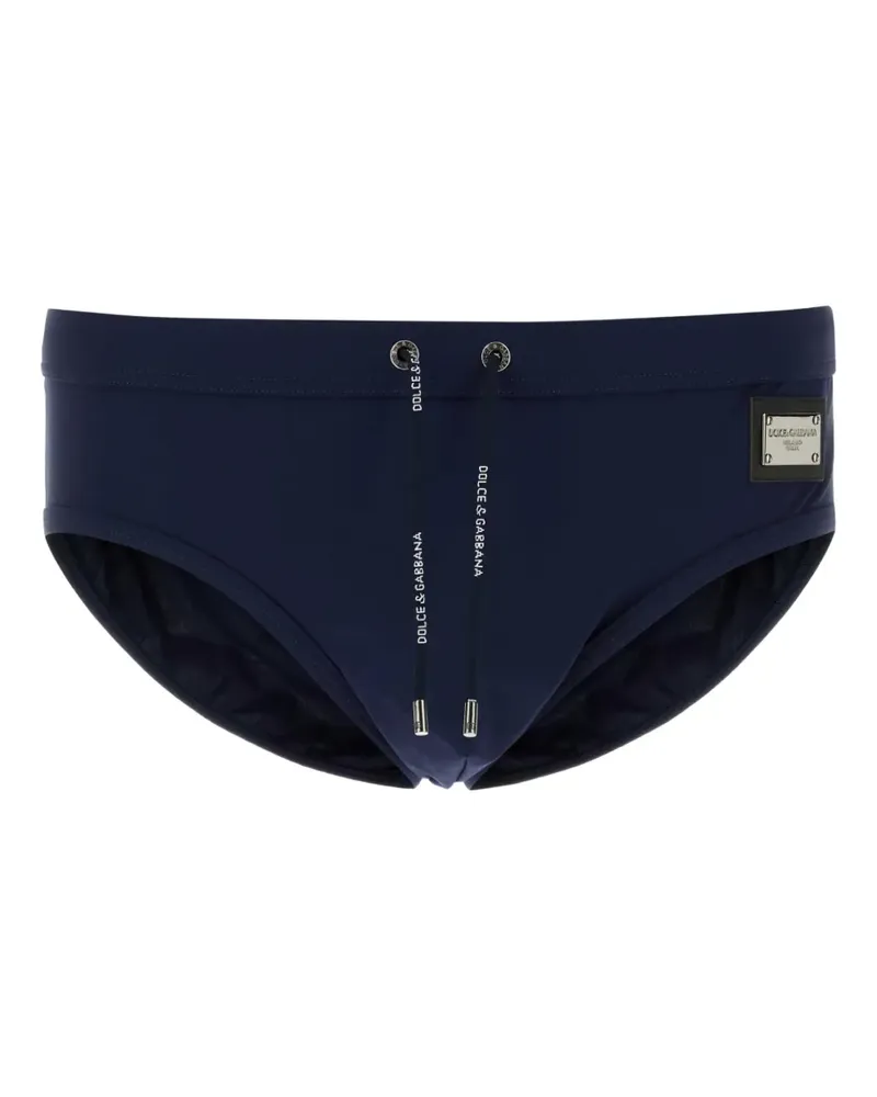Dolce & Gabbana Badehose mit Logo-Schild - Blau Blau