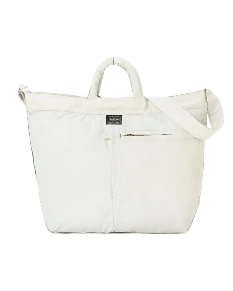 PORTER-YOSHIDA & CO 2way Tote Bag mit Logo-Patch - Weiß Weiß