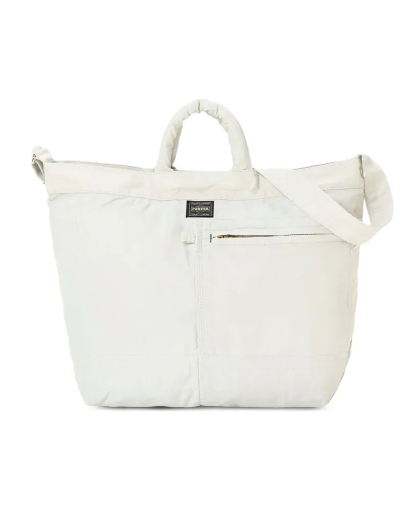 PORTER-YOSHIDA & CO 2way Tote Bag mit Logo-Patch - Weiß Weiß