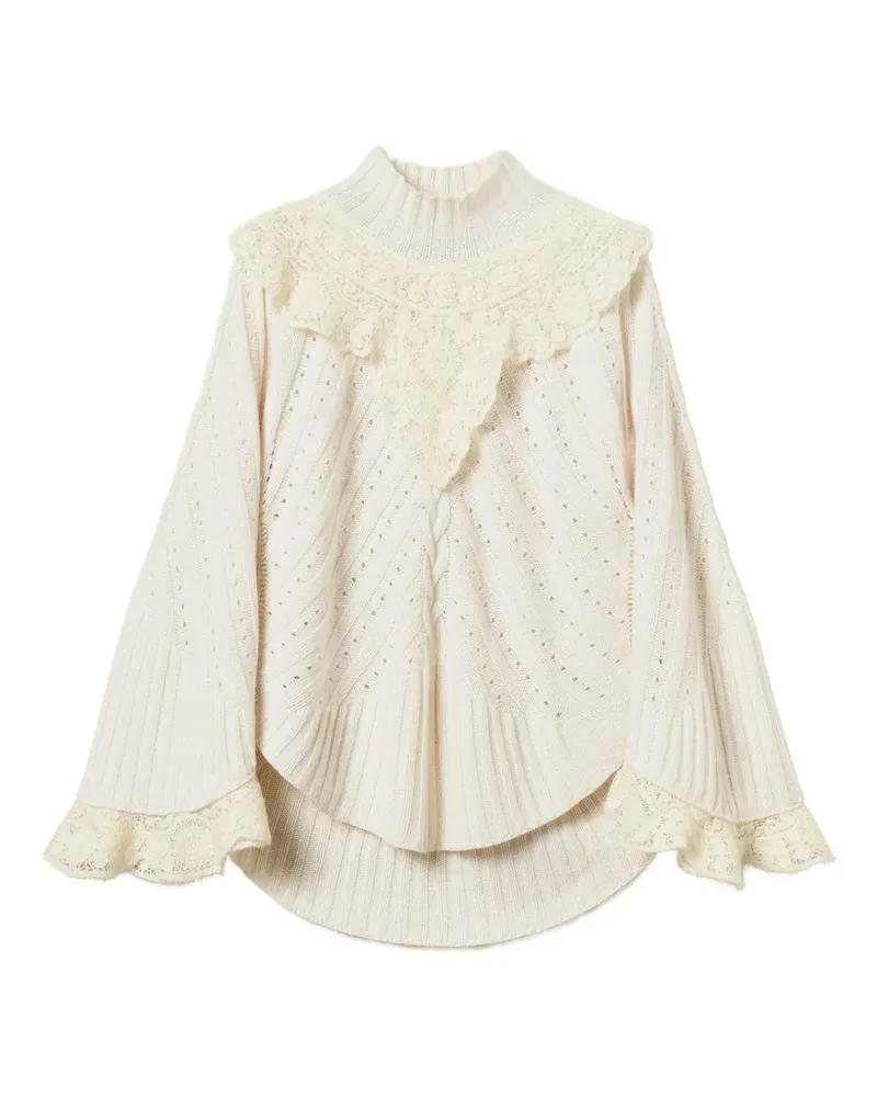 Twin-Set Pullover mit Häkeleinsatz - Nude Nude