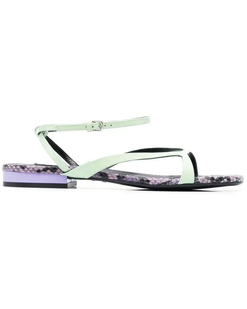 Sergio Rossi Sandalen mit Schlangen-Print - Grün Grün