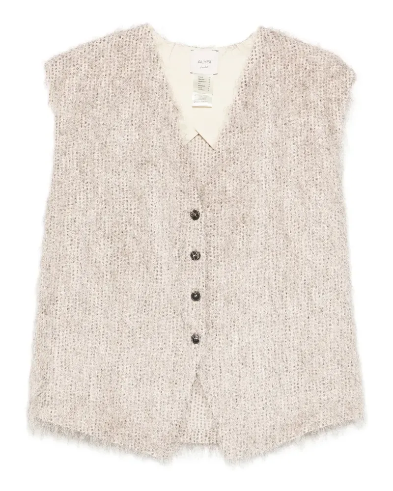 ALYSI Geknöpftes Tanktop mit V-Ausschnitt - Nude Nude