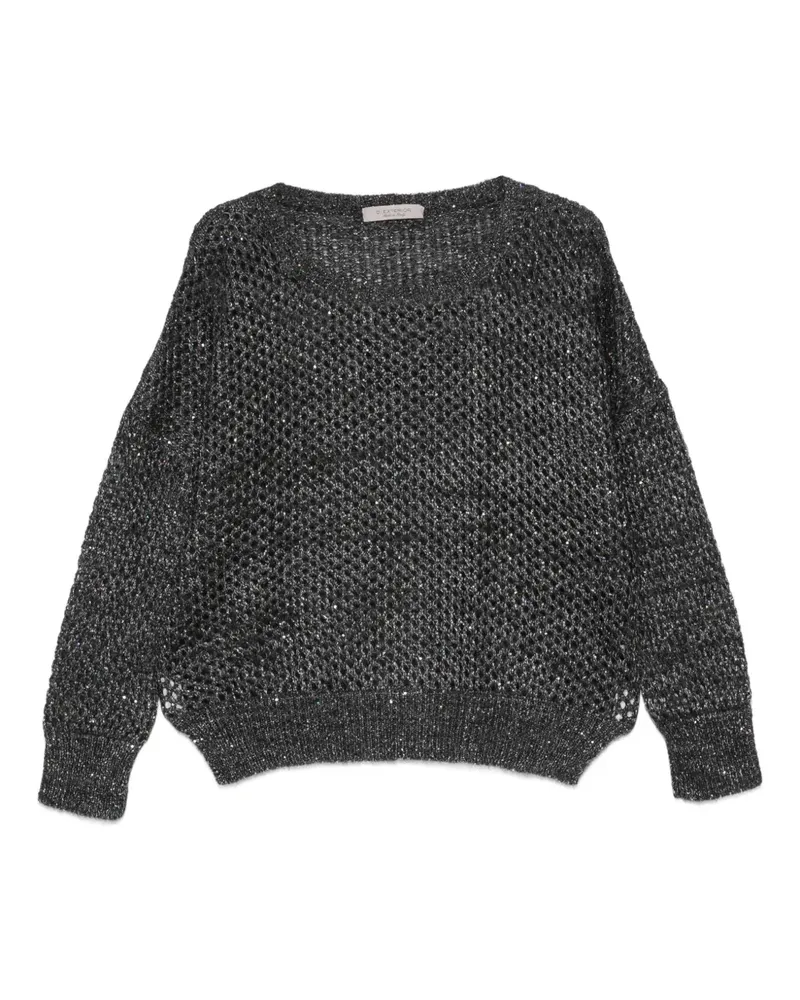 D.EXTERIOR Pullover mit Lochstrickmuster - Grau Grau