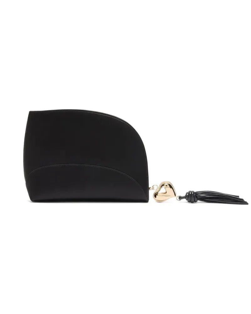 Genny Mini Clutch mit Quaste in Herzform - Schwarz Schwarz