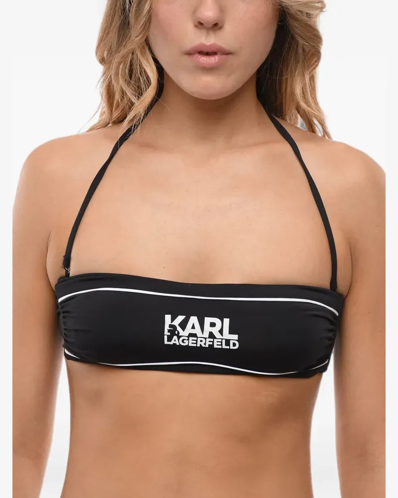 Karl Lagerfeld Bandeau-Bikinioberteil mit Logo - Schwarz Schwarz