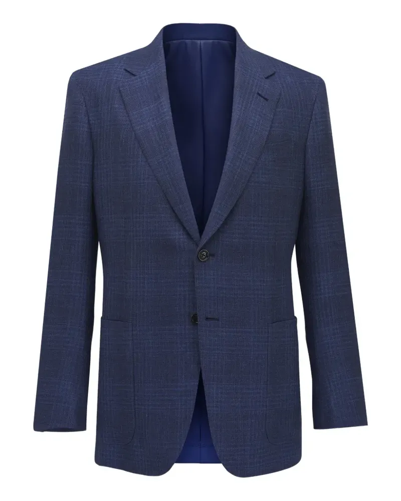 Ermenegildo Zegna check-pattern single-breasted blazer - Blau Blau