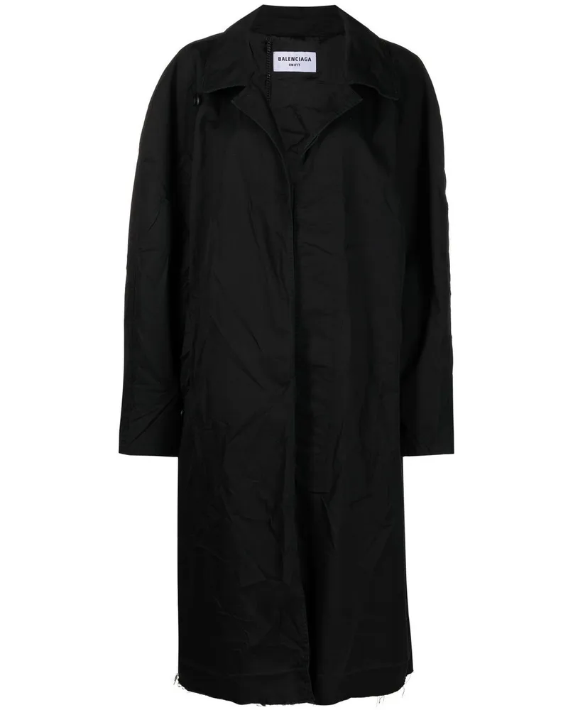 Balenciaga Trenchcoat mit ungesäumten Kanten - Schwarz Schwarz