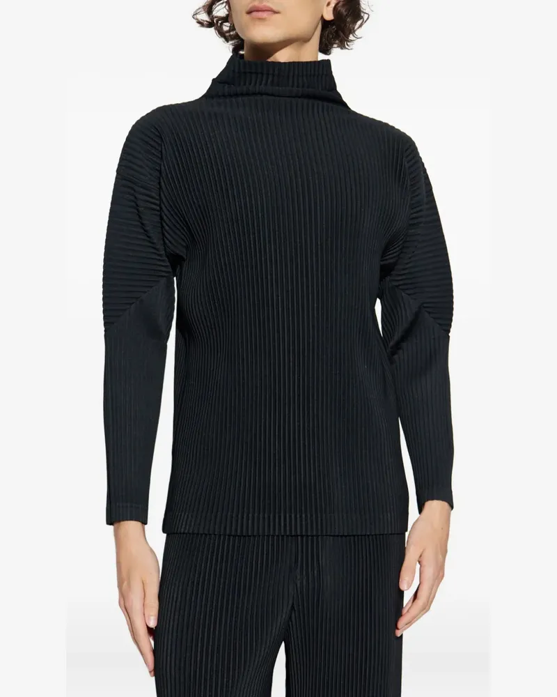 Issey Miyake pleated T-shirt - Schwarz Schwarz