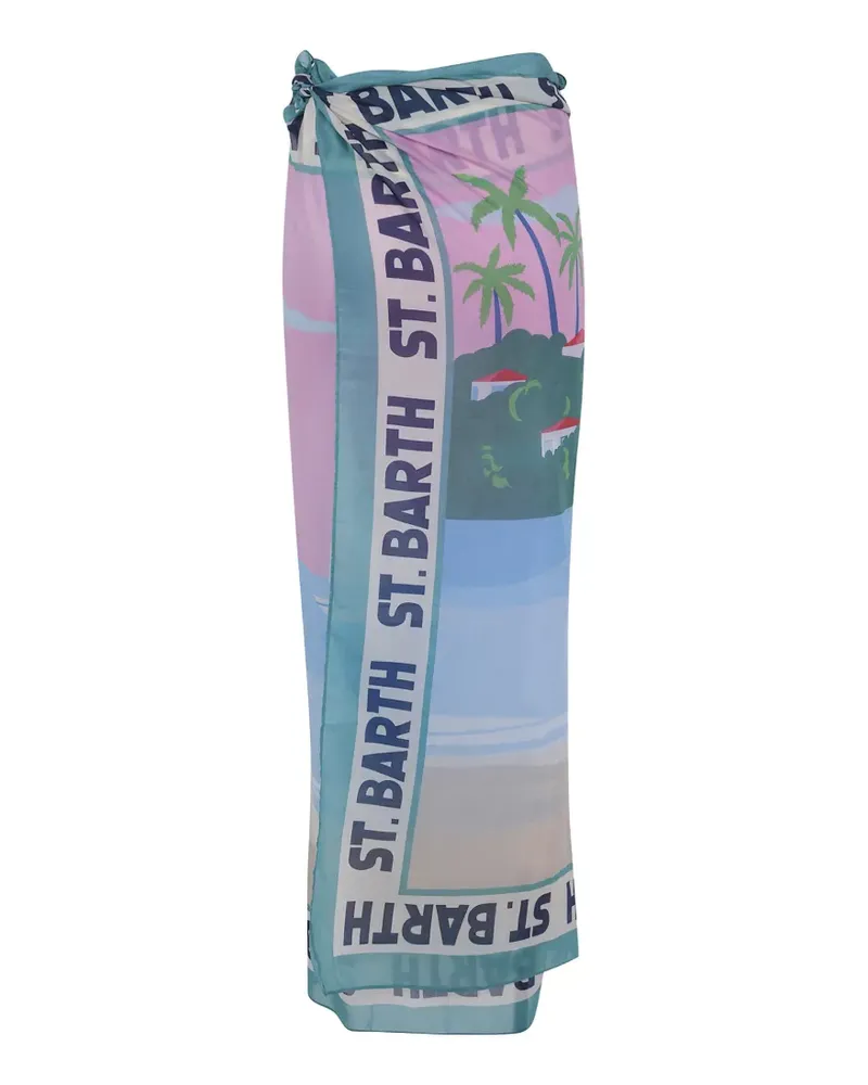 MC2 Saint Barth Sarong mit Logo-Print - Blau Blau