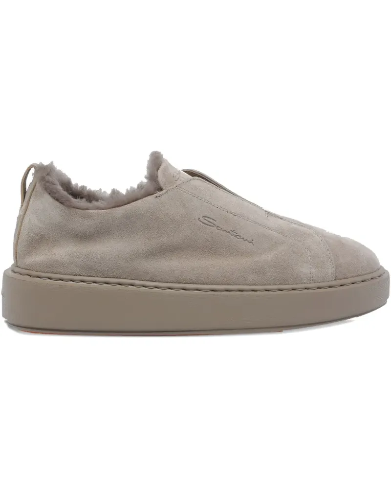 Santoni Sneakers aus Wildleder - Nude Nude