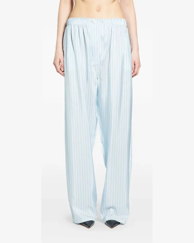 Prada striped silk trousers - Blau Blau