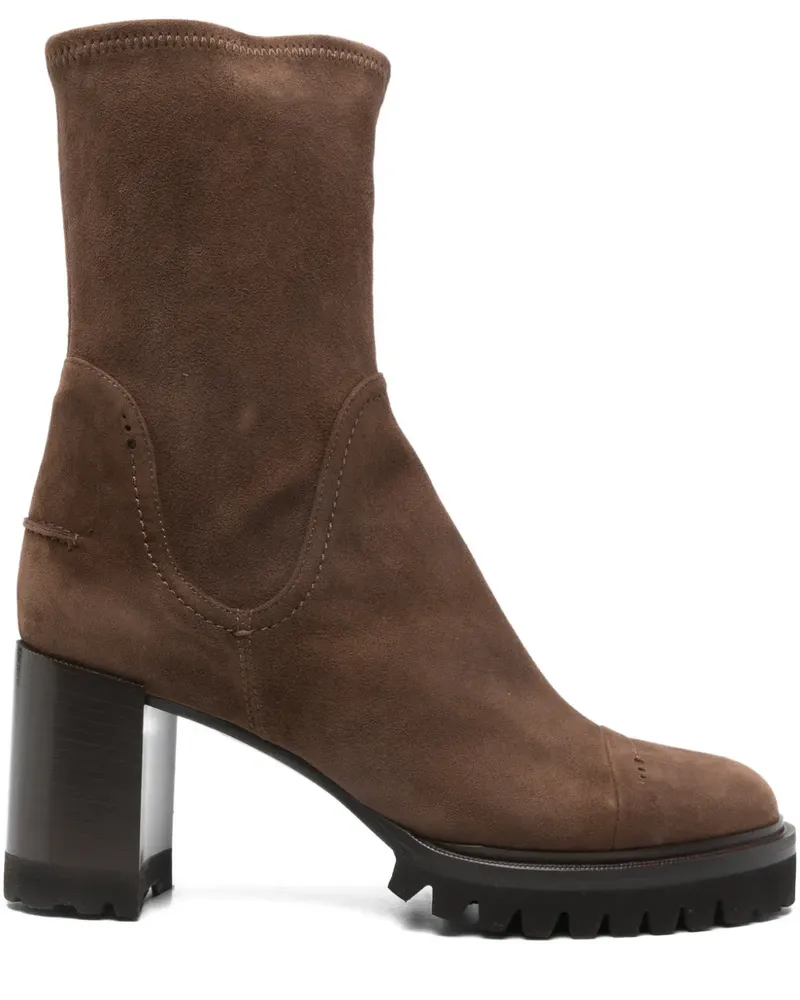 Truman's Shoes Profilsohle-Stiefel mit Blockabsatz 80mm - Braun Braun