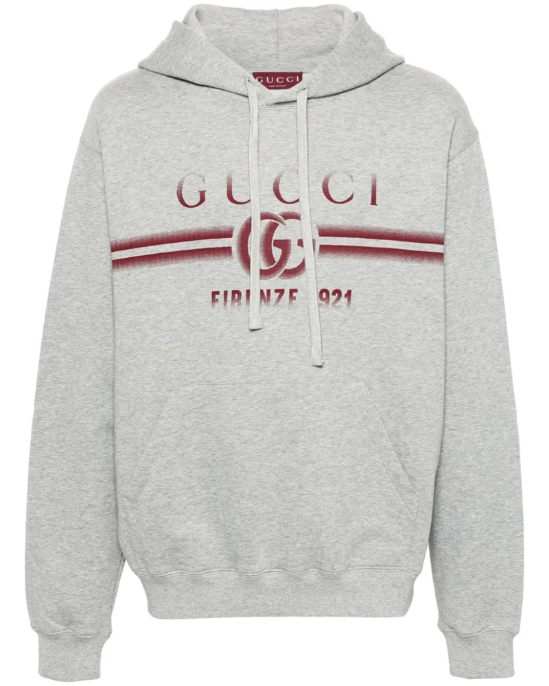 Gucci Melierter Hoodie mit GG - Grau Grau