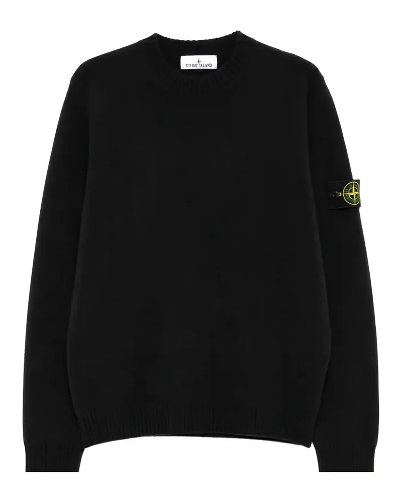 Stone Island Pullover mit Kompass-Patch - Schwarz Schwarz