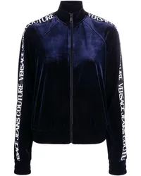 Versace Jeans Sweatshirtjacke mit Logo-Streifen Blau