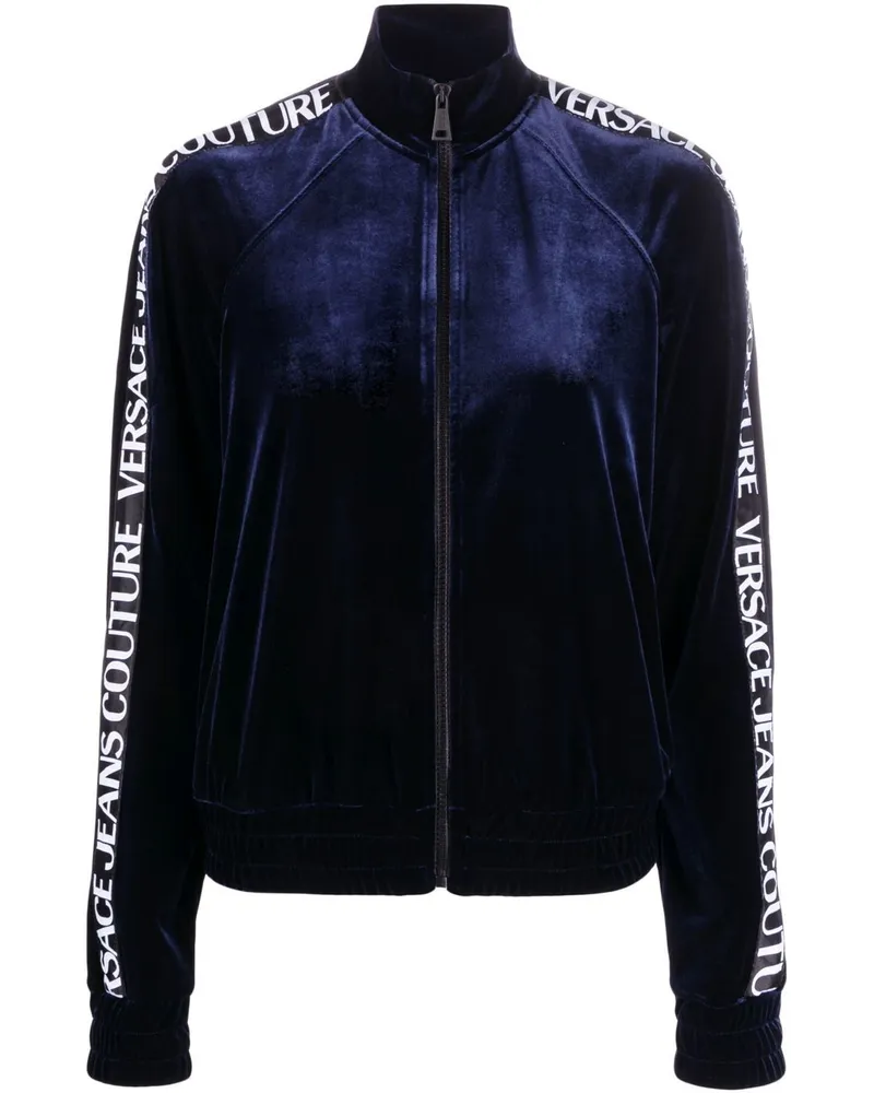 Versace Jeans Sweatshirtjacke mit Logo-Streifen - Blau Blau