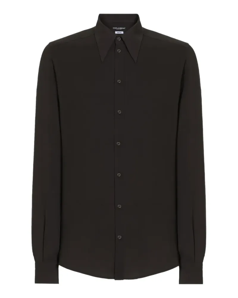 Dolce & Gabbana Hemd aus Chinakrepp - Schwarz Schwarz