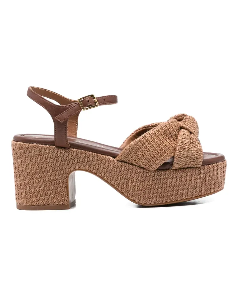 Unisa Kasidi knotted raffia-effect sandals - Braun Braun