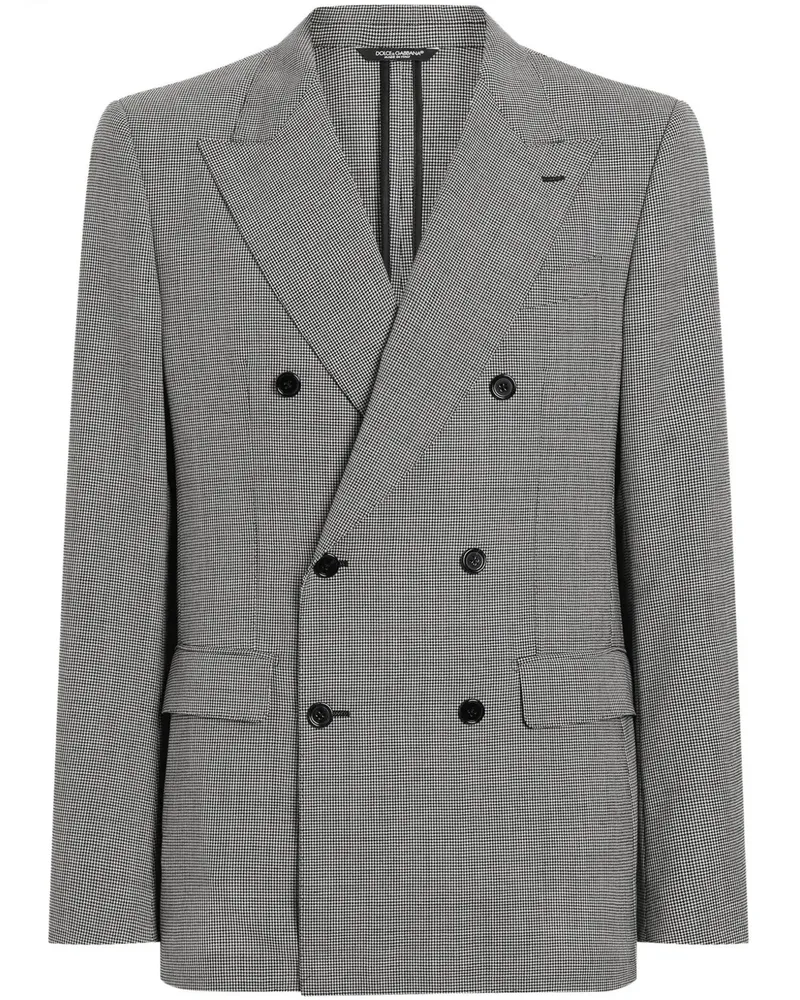 Dolce & Gabbana Sakko mit Hahnentrittmuster - Schwarz Schwarz