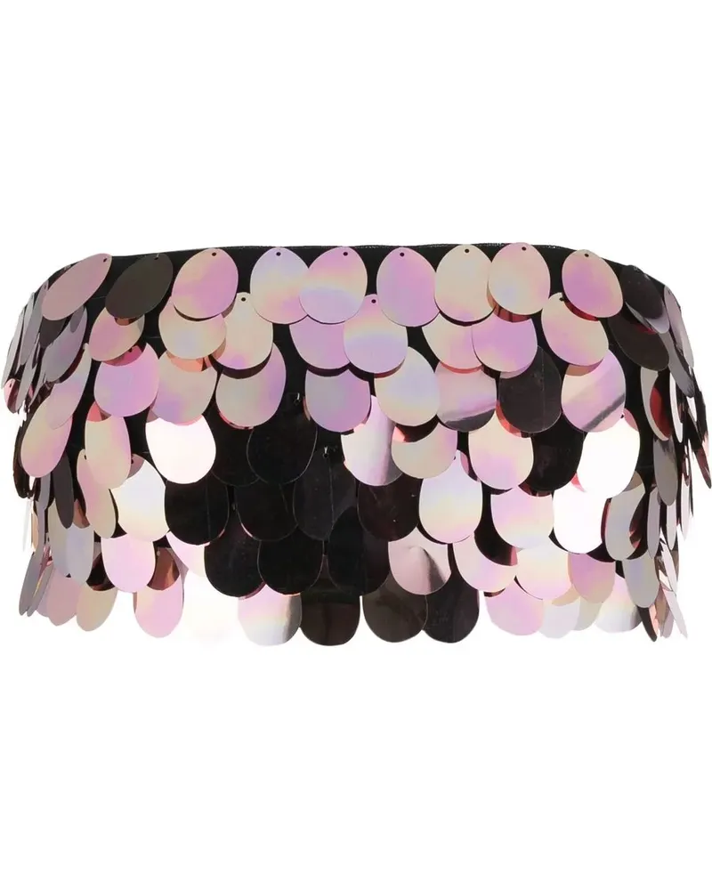 The New Arrivals Ilkyaz Ozel Cropped-Oberteil mit Pailletten - Rosa Rosa