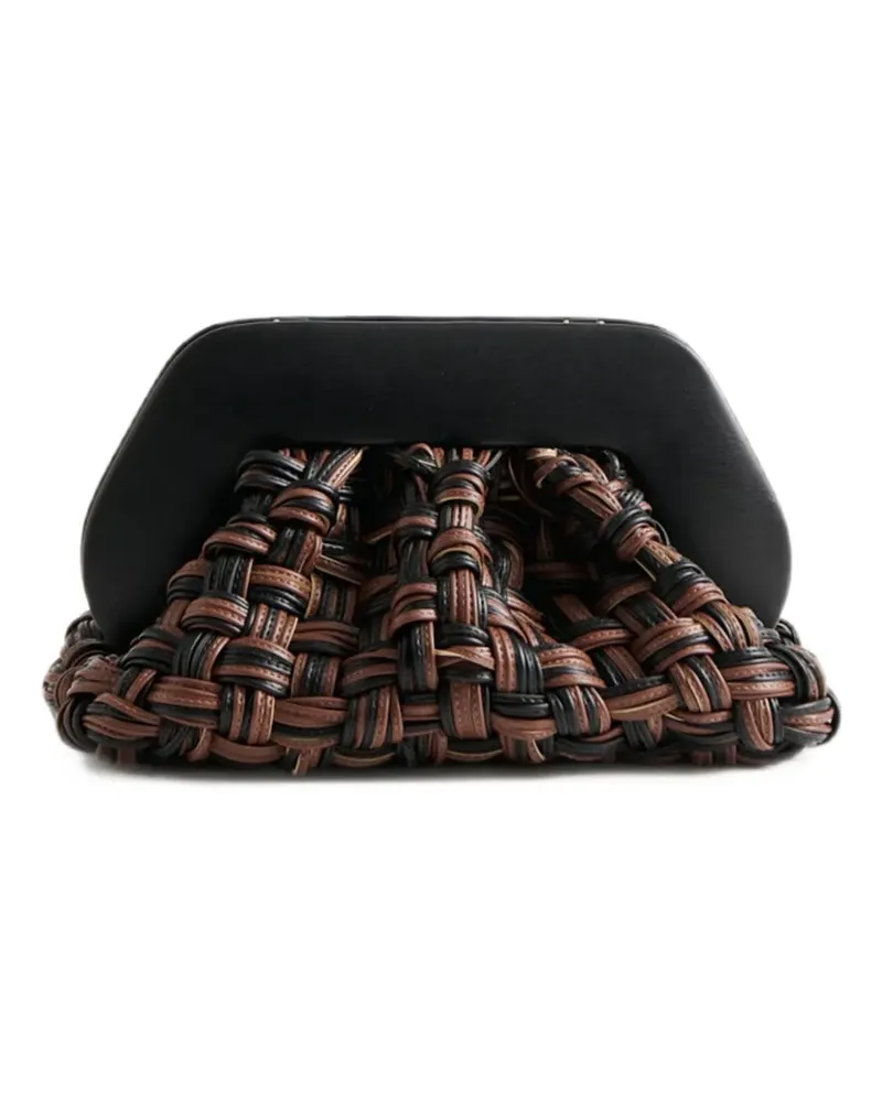 THEMOIRÈ Bios woven clutch bag - Schwarz Schwarz