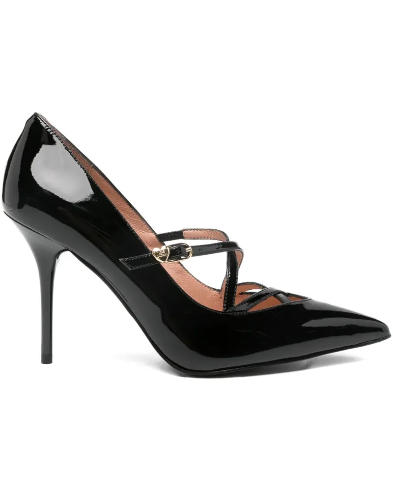 Moschino Pumps mit überkreuzten Riemen 100mm - Schwarz Schwarz