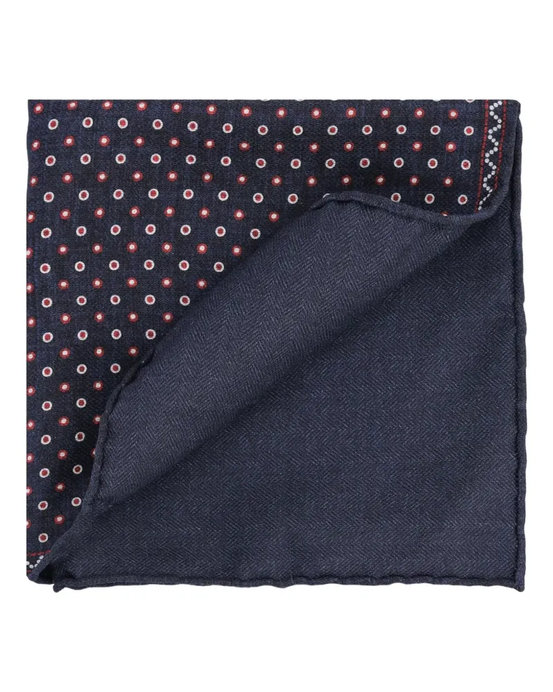 Brunello Cucinelli Geometrisch gemustertes Einstecktuch - Blau Blau