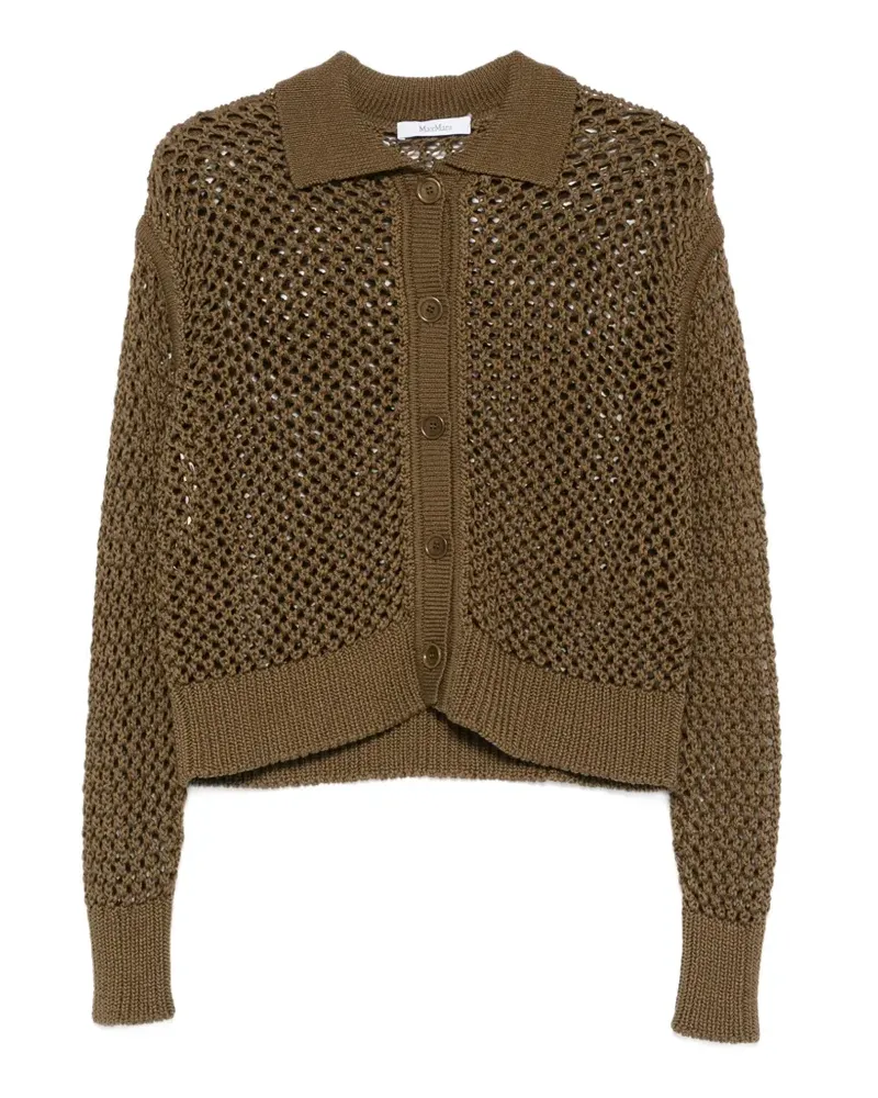 Max Mara Cardigan mit Lochstrickmuster - Grün Grün