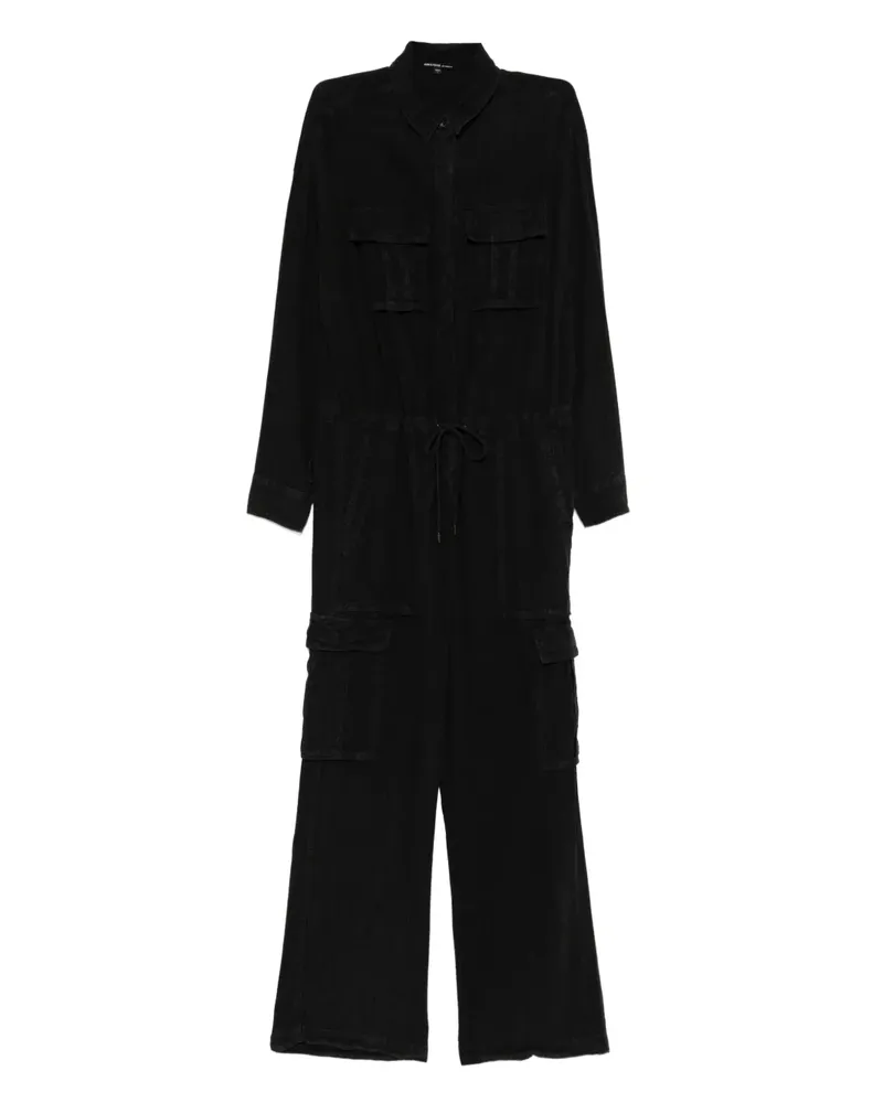 James Perse Jumpsuit mit aufgesetzten Taschen - Schwarz Schwarz